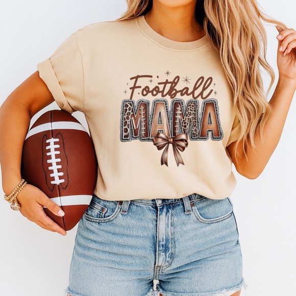 🏈 Game Day Football Mama  T-shirt XXL- 3XL Leopard, lace bow New White Handmade - Picture 5 of 14